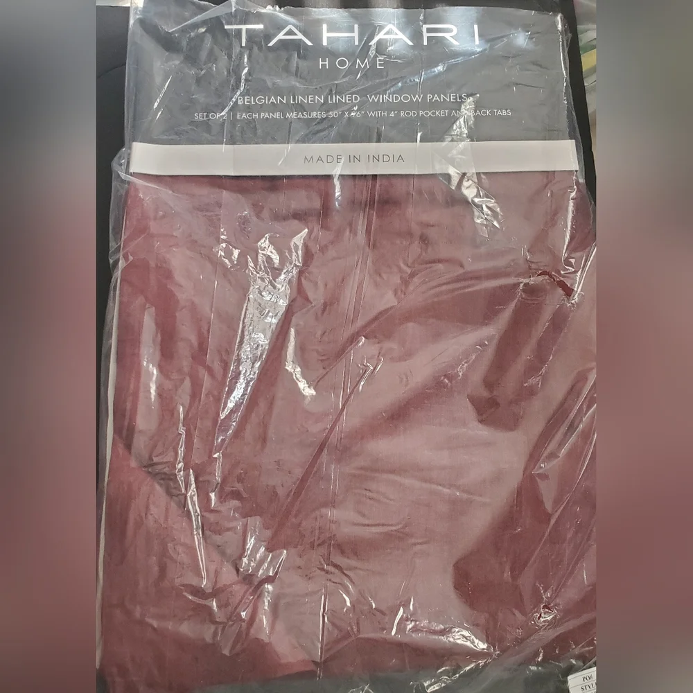 Tahari home dark red Belgian linen lined wide‎ 50
